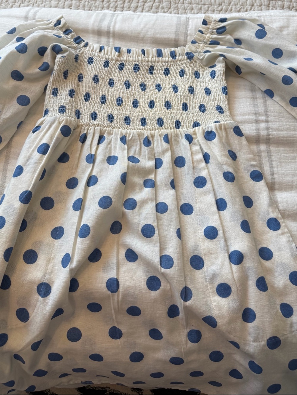Billabong x Wrangler - Mini Dress with Blue Mini Poka Dot Print - MED